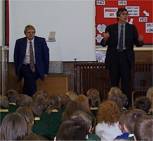 Gordon Prentice, MP visits Barrowford School and talks to the pupils.
