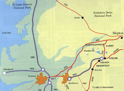 Map of North West England (37015 bytes)