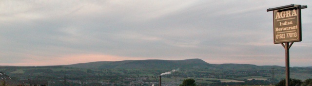 Pendle Hill at sunset from the Agra near Hapton.