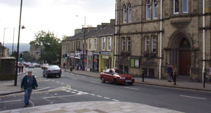 Picture of the same scene as the funeral procession in 1998.