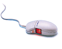 Picture of fingerprint scanning mouse from Secugen.